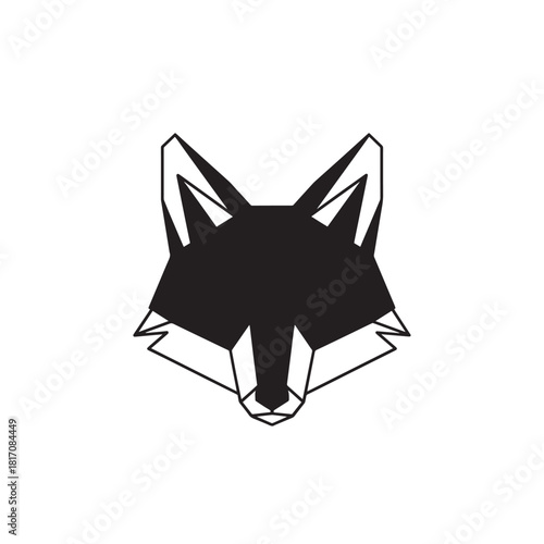 Cute black and white cartoon raccoon sitting cheerfully.