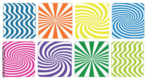Swirl and Rays Backgrounds with Transparent Background