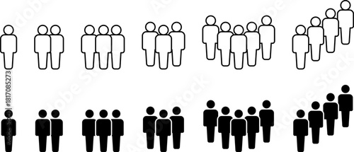 People Black Icons Set