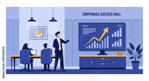Business Meeting Presentation Discussing Financial Growth And Success