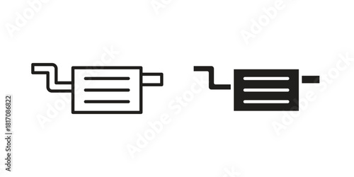 Exhaust pipe icon designs collection for mobile, ui, web.