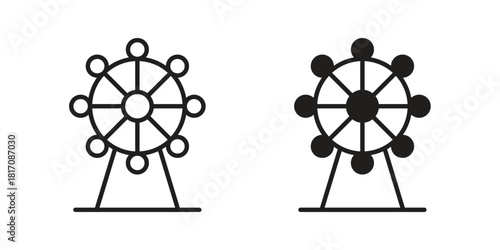Ferris wheel icon designs collection for mobile, ui, web.