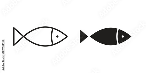 Fish icon designs collection for mobile, ui, web.