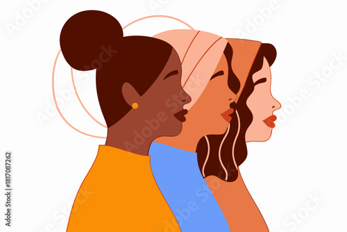 Diverse Women Silhouettes: Unity, Inclusion, and Multiculturalism