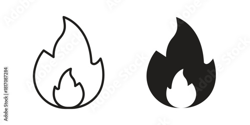 Flame icon designs collection for mobile, ui, web.