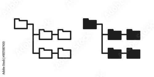 Folder tree icon designs collection for mobile, ui, web.