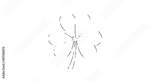 Minimalist sketch of a dandelion seed head with delicate wisps drifting.