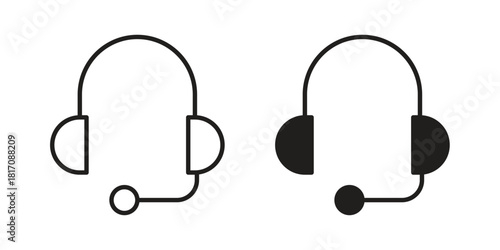 Headset icon designs collection for mobile, ui, web.