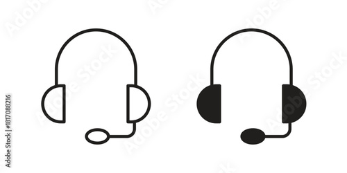 Headset icon designs collection for mobile, ui, web.