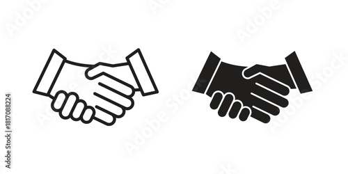 Handshake icon designs collection for mobile, ui, web.