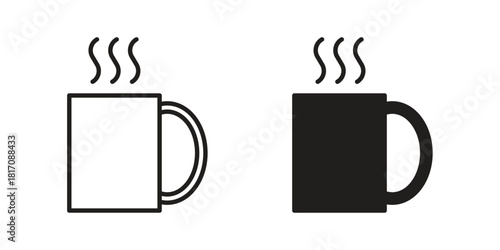 Hot coffee Mug icon designs collection for mobile, ui, web.