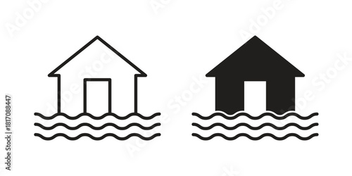 House flood icon designs collection for mobile, ui, web.