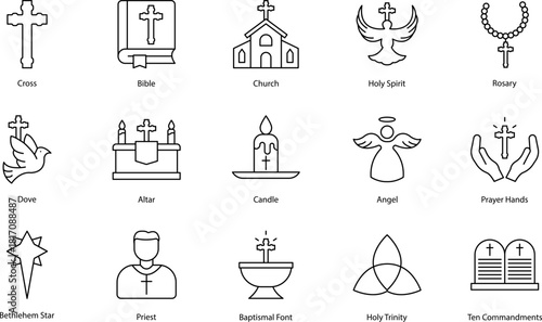 Christianity Line Icon Pack