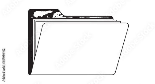 Open folders stack illustration depicting organized filing system icons.