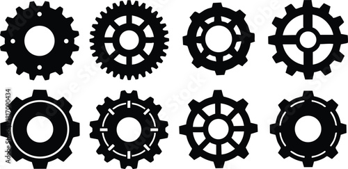 Gears vector illustration showcasing various types of mechanical components for industrial design projects 