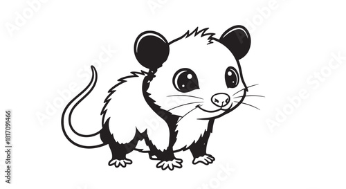 Playful panda cartoon illustration featuring a cute panda with bamboo and soft black and white fur.