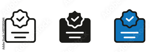 Get verified with this modern icon set! Use these icons for your website, app, or marketing materials. Show trust, approval, and quality assurance.