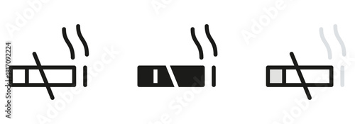 Breathe Easy with this Smoking Ban Icon Set for Healthier Living and Clean Air Initiatives in Public Spaces, Promoting a Smoke-Free Future for All
