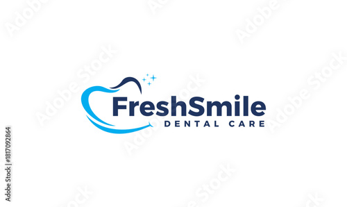 Minimal Fresh Smile Dental Clinic Brand Logo Design 