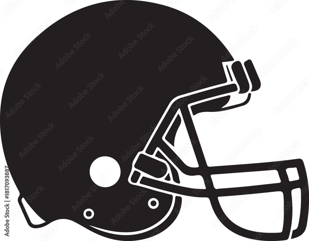 Fototapeta premium American Football Helmet Silhouette On Transparent Backdrop