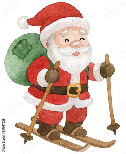 Santa claus with a bag of gifts