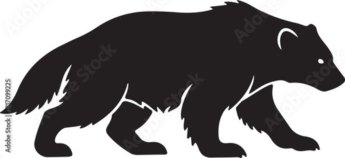 Wolverine Silhouette Vector Illustration Wildlife Graphic