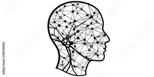 Machine Learning Neural Network Head Intelligence Silhouette