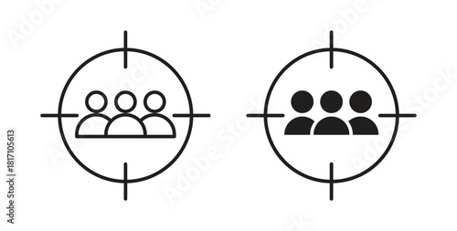 Focus group icon symbol. Vector EPS 10. line and glyph icon
