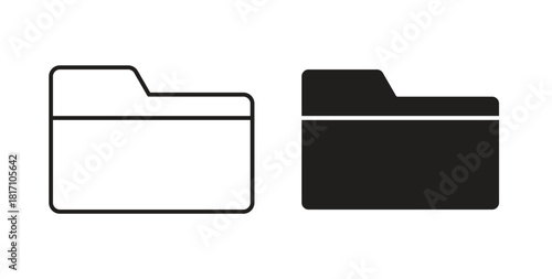 Folder icon symbol. Vector EPS 10. line and glyph icon