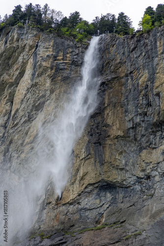 lauterbrunnen waterfall in swiss alps