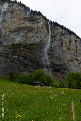 lauterbrunnen waterfall in swiss alps