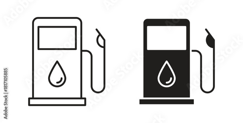 Gas station icon symbol. Vector EPS 10. line and glyph icon