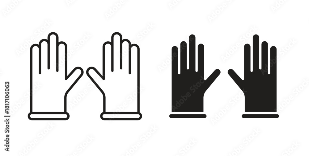 Fototapeta premium Glove icon symbol. Vector EPS 10. line and glyph icon