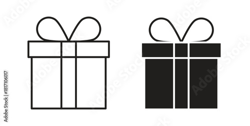 Gift icon symbol. Vector EPS 10. line and glyph icon