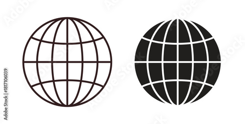 Globe icon symbol. Vector EPS 10. line and glyph icon