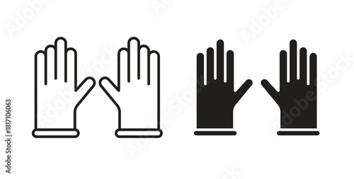 Glove icon symbol. Vector EPS 10. line and glyph icon