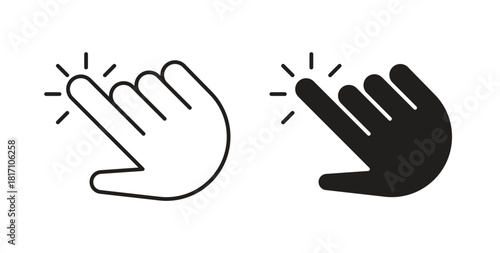 Hand click icon symbol. Vector EPS 10. line and glyph icon