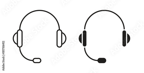 Headphone icon symbol. Vector EPS 10. line and glyph icon
