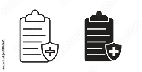 Health insurance icon symbol. Vector EPS 10. line and glyph icon