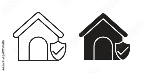 Home insurance icon symbol. Vector EPS 10. line and glyph icon