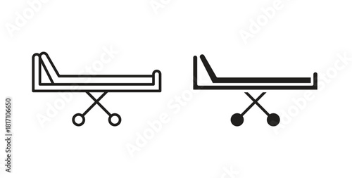 Hospital bed icon symbol. Vector EPS 10. line and glyph icon