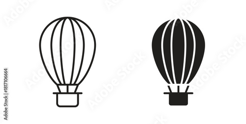 Hot air balloon icon symbol. Vector EPS 10. line and glyph icon