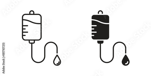 IV drip icon symbol. Vector EPS 10. line and glyph icon