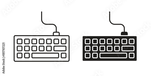 Keyboard icon symbol. Vector EPS 10. line and glyph icon