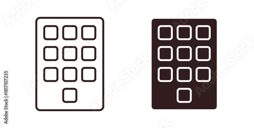Keypad icon symbol. Vector EPS 10. line and glyph icon