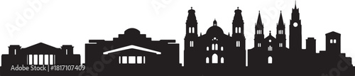 Black silhouette vector of guadalajara skyline jalisco mexico with transparent