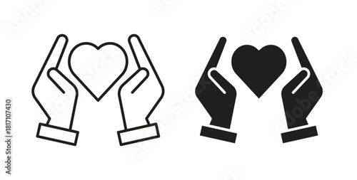 Life insurance icon symbol. Vector EPS 10. line and glyph icon