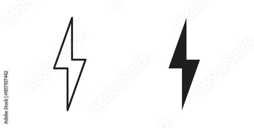 Lightning icon symbol. Vector EPS 10. line and glyph icon