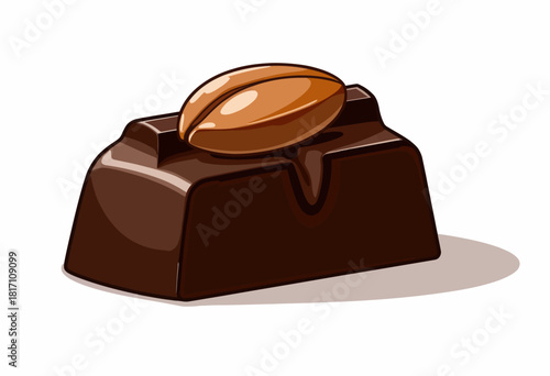 Exquisite, Decadent Chocolate Truffle with a Glossy Caramelized Almond Topping Reflecting Richness and Perfectly Crafted Confection Delight