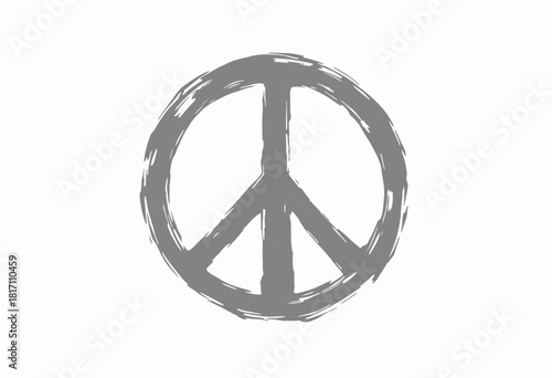 Rustic Brushstroke Style Peace Symbol Capturing Essence of Harmony and Unity Amidst Simplicity and Minimalist Artistic Expression